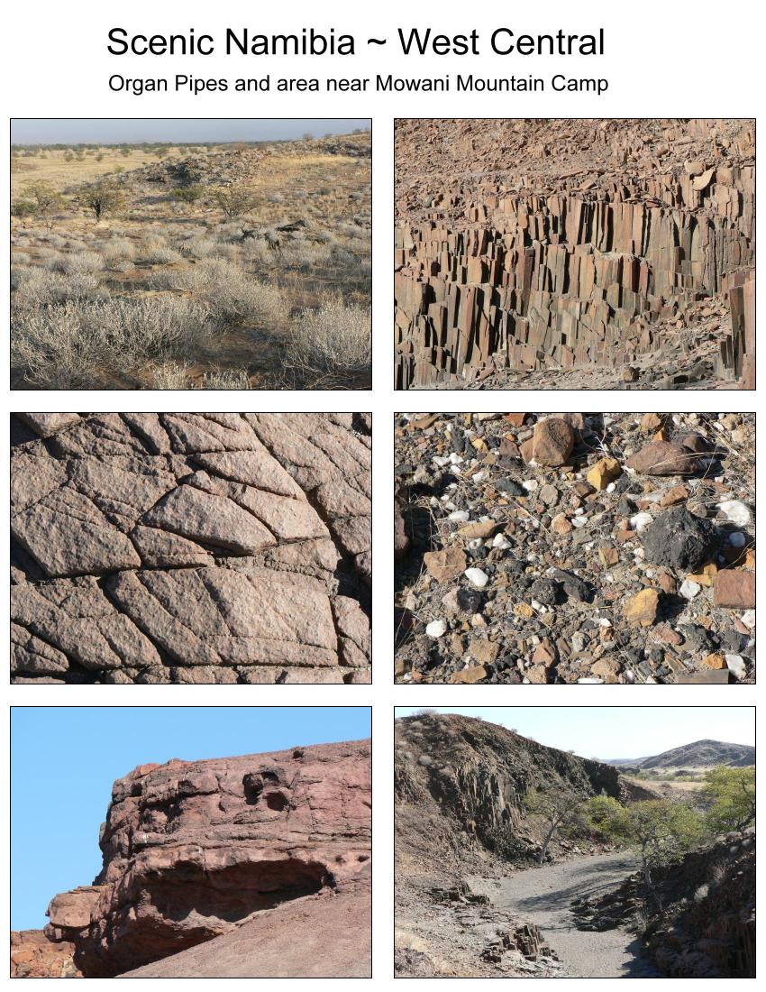 Organ Pipes and Burnt Mountain in west central Namibia