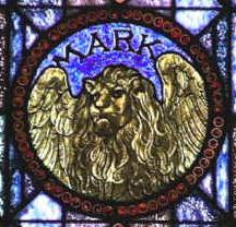 Stained glass of Mark the Lion