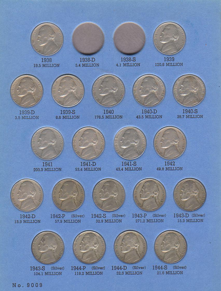 Details about   6 page Whitman Classic Coin Album #9116 Jefferson Nickels 1938-2003 