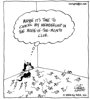 Carlyle the Cat cartoon by Larry Wright.