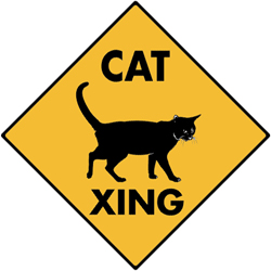 Funny Cat Crossing Sign