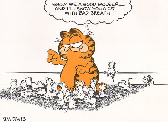 Garfield the Cat with mice cartoon