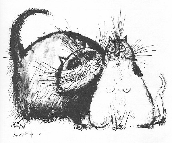 Young Cat Already Regreting Puberty by Ronald Searle