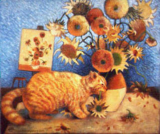 Cat painting in the style of
Van Gogh by Eva Riser-Roberts