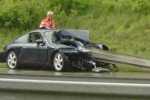 Porsche vs guardrail