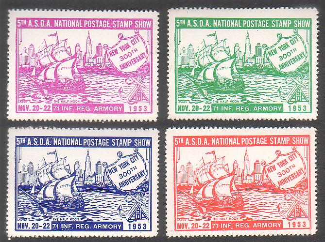 5th ASDA National Postage Stamp Show Labels ~ 1953