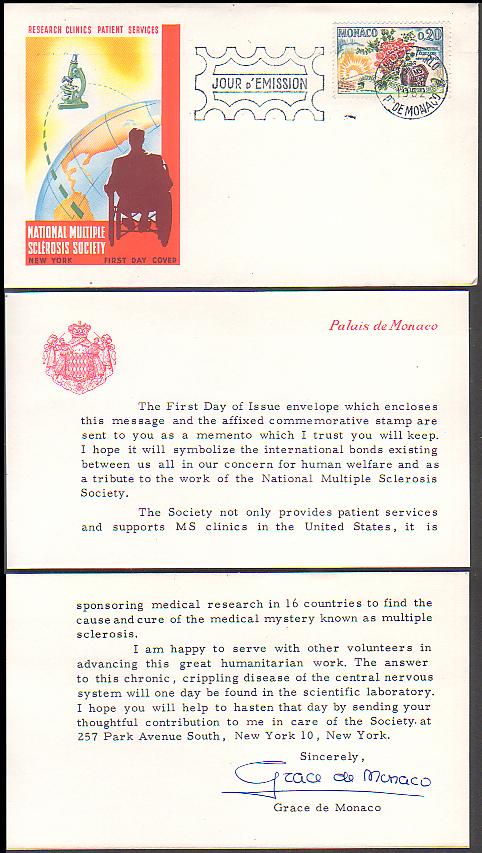 Monaco Multiple Sclerosis Society FDC ~ 1962