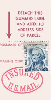 U.S. Postal Insurance Record Labels ~ Scott QI2