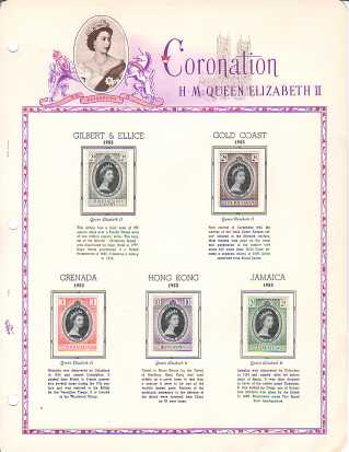 1953 Coronation of Queen Elizabeth II Omnibus stamp issue on White Ace Pages