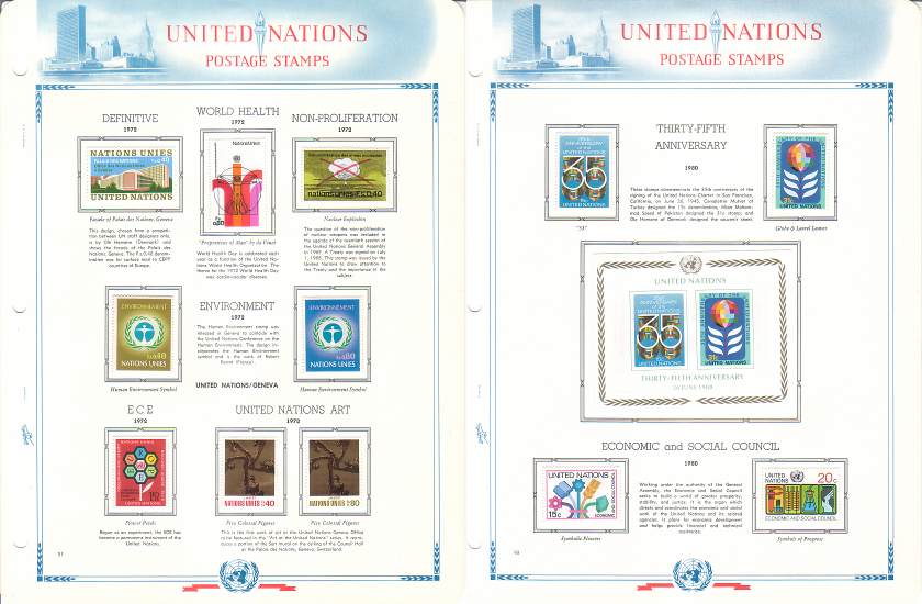 United Nations (UN) Collection ~ 1951-85 ~ White Ace Album