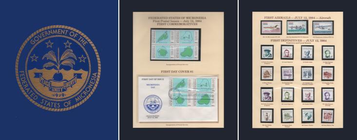 Micronesia portfolio of first stamps and FDC