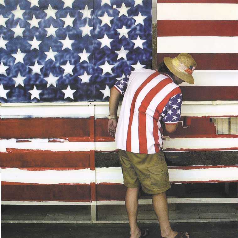 Flag on diner in Lufkin, Texas