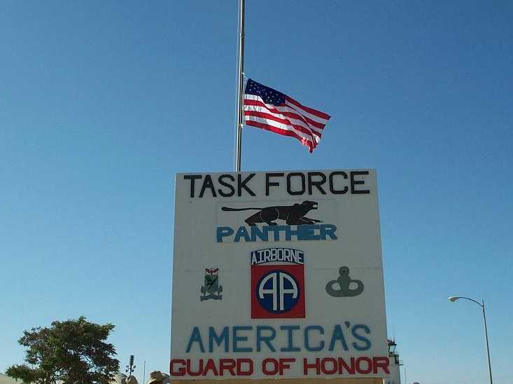 Flag at Kandahar Airfield, Afghanistan