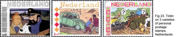 Tintin on personal postage stamps, Netherlands