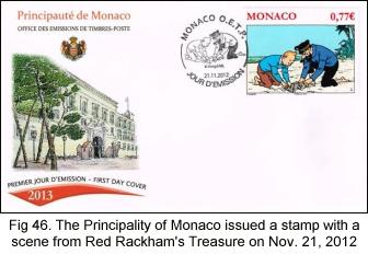 FDC of Monaco Tintin stamp issued Nov 21, 2012