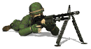 Animation of soldier firing machin gun