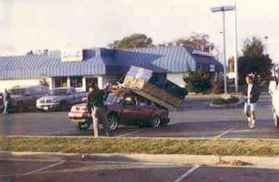 Overloaded car